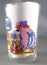 Asterix - Verre Amora Série avec © - Asterix & Obelix devant panneau Roma