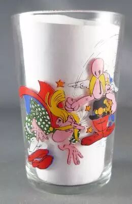 Asterix - Verre Amora S�rie avec � - Asterix assomme Assurancetourix