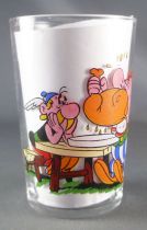 Asterix - Verre Amora Série avec © - Asterix attablé & Obelix mangeant sanglier