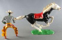 Astrid - Western - Cow-Boy - Mounted Firing Rifle Black & White Horse