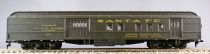 Athearn 1841-2 Ho Santa Fe Fourgon à Bagages & Postal à Bogies N°1827 Vert sans Boite