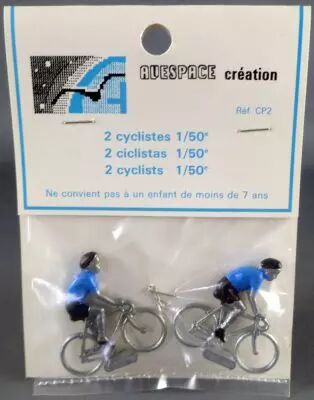 Avespace - 2 Cyclistes M�tal Maillot Bleu 1/50 Neuf Blister 