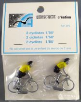 Avespace - 2 Metal cyclists Yellow Jersey Mint in Bag