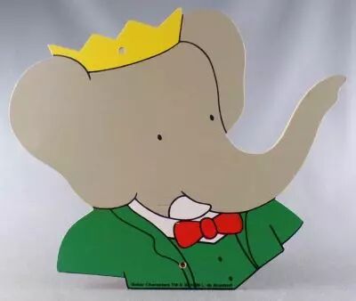 Babar -  Trousselier Wooden Bust to Hang