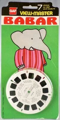 Babar - 1 Disque View-Master 3D sur Carte Ouverte R�f. B 4194
