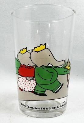 Babar - Amora Mustard Glass - Babar and his family on a walk