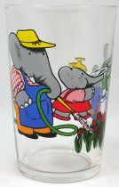 Babar - Amora Mustard Glass - Babar and kids in the garden