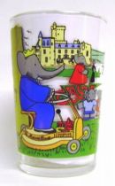 Babar - Amora Mustard Glass - Babar drives mower in the park