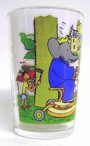 Babar - Amora Mustard Glass - Babar drives mower in the park