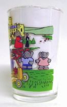 Babar - Amora Mustard Glass - Babar drives mower in the park