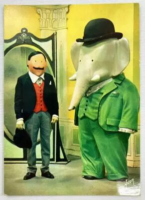 Babar - Carte Postale Yvon (1968) - #02 Babar ach�te un chapeau