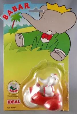 Babar - Figurine PVC Ideal L. de Brunhoff 1991 - Celeste en Moto Neuf Blister 