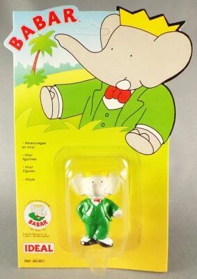 Babar - Figurine PVC Ideal L. de Brunhoff 1991 - Roi Babar Bras Gauche Ecart� Neuf Blister 