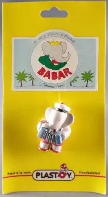 Babar - Figurine PVC Plastoy L. de Brunhoff 1996 - Arthur avec Accord�on Neuf Blister 