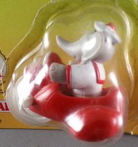 Babar - Ideal L. de Brunhoff 1991 PVC Figure - Celeste Driving Motorcycle Mint on Card