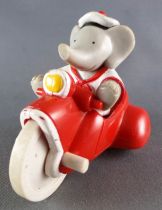 Babar - Ideal L. de Brunhoff 1991 PVC Figure - Celeste Driving Motorcycle