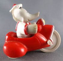 Babar - Ideal L. de Brunhoff 1991 PVC Figure - Celeste Driving Motorcycle