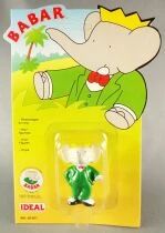 Babar - Ideal L. de Brunhoff 1991 PVC Figure - King Babar Left Arm Out Mint on Card