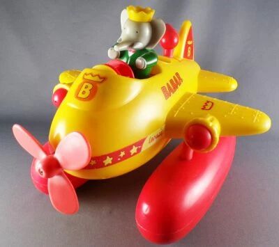 Babar - Lansay Plastic Vehicle 31cm 12\  - King Babar Piloting his Seaplane