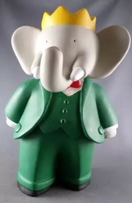 Babar - Tirelire Plastique Plastoy 20cm - Roi Babar Neuve