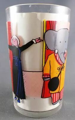 Babar - Verre � Moutarde Amora - Babar et la Vieille Dame font de l\'exercice