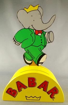  Babar - Vilac - Wooden Money-Box 19cm with Lock & Key