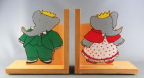 Babar - Vilac Wooden Money-Book Ends Babar & Celeste