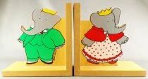 Babar - Vilac Wooden Money-Book Ends Babar & Celeste