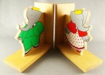 Babar - Vilac Wooden Money-Book Ends Babar & Celeste