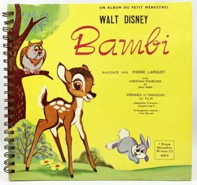 Bambi - Record-Book 45s Le Petit M�nestrel (1955) - Story told by Fran�ois P�rier