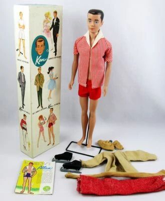Barbie - Ken, Barbie\'s Boyfriend (brunette) - Mattel 1962 (ref.750) + Fun on Ice ref.0791