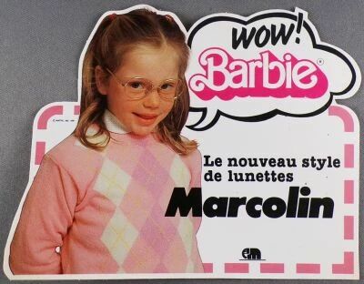 Barbie - Mattel - Promotional Sticker 1981 - Wow ! Barbie The New Style of Marcolin Glasses