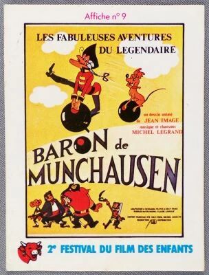 Baron de Munchausen - Autocollant Vache qui Rit - Affiche du Film Anim� de Jean Image