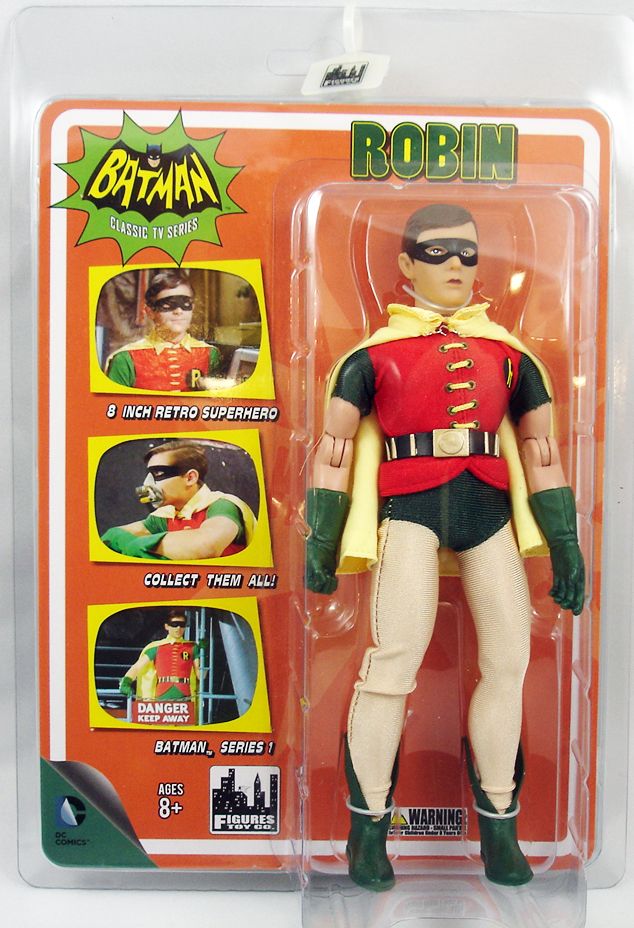 ROBIN DC Batman Classic 1966 TV Series 8" Retro Clothed Figure Series 1 2014 