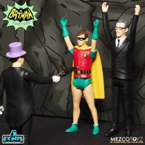 Batman Classic 1966 TV Series - Mezco - Set Deluxe Batcave, Batmobile et 7 figurines \ 5 Points\ 