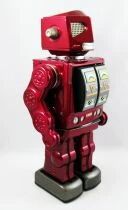 Battery Operated Tin Robot - Space Evil Robot (Metal House Bliking)