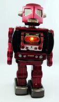 Battery Operated Tin Robot - Space Evil Robot (Metal House Bliking)