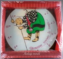 (Bécassine - Alann Marks - Quartz Glass Wall Clock Becassine Take her Time Mint in Box