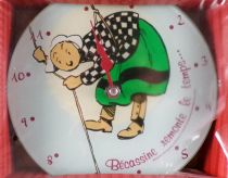 (Bécassine - Alann Marks - Quartz Glass Wall Clock Becassine Take her Time Mint in Box