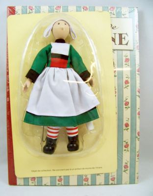 Bcassine - Gautier-Languereau Hachette - 8\'\' Bendable Doll (Porcelain & Fabrics) with Book \ Becassine\'s Childhood\  