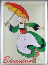 Bécassine - Hachette Gautier-Languereau - Metal Card - Becassine with Umbrella