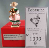 Becassine - Pixi Collection Origine Ref.6443 - Metal figure Becassine Child with Teddy Bear Boxed with Certificate 