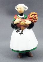 Bécassine - Plastoy PVC Figure - Bécassine holding a rooster