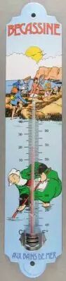B�cassine - Thermom�tre Plaque �maill�e - B�cassine aux bains de mer