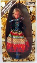 Bella - Poup&eacute;e Tressy \ cheveux qui poussent\  avec robe paysanne &agrave; fleurs (neuve en boite) - 1970\'s (ref 063134)