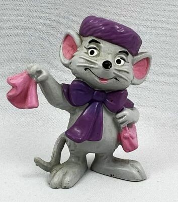 Bernard & Bianca - figurine PVC Bullyland - Bianca (noeud et chapeau violet)
