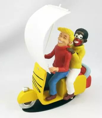 Bibi Fricotin - Statuette R�sine - Bibi Fricotin et Razibus Zouzou Rois du Scooter