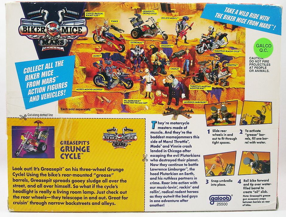 Biker Mice from Mars - Greasepit's Grunge Cycle - Galoob
