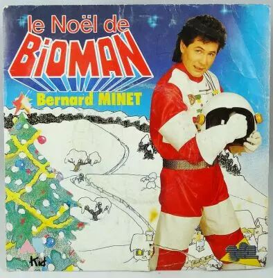 Bioman - Le No�l de Bioman - Chanson interpr�t�e par Bernard Minet - Disque 45Tours AB Kid 1988