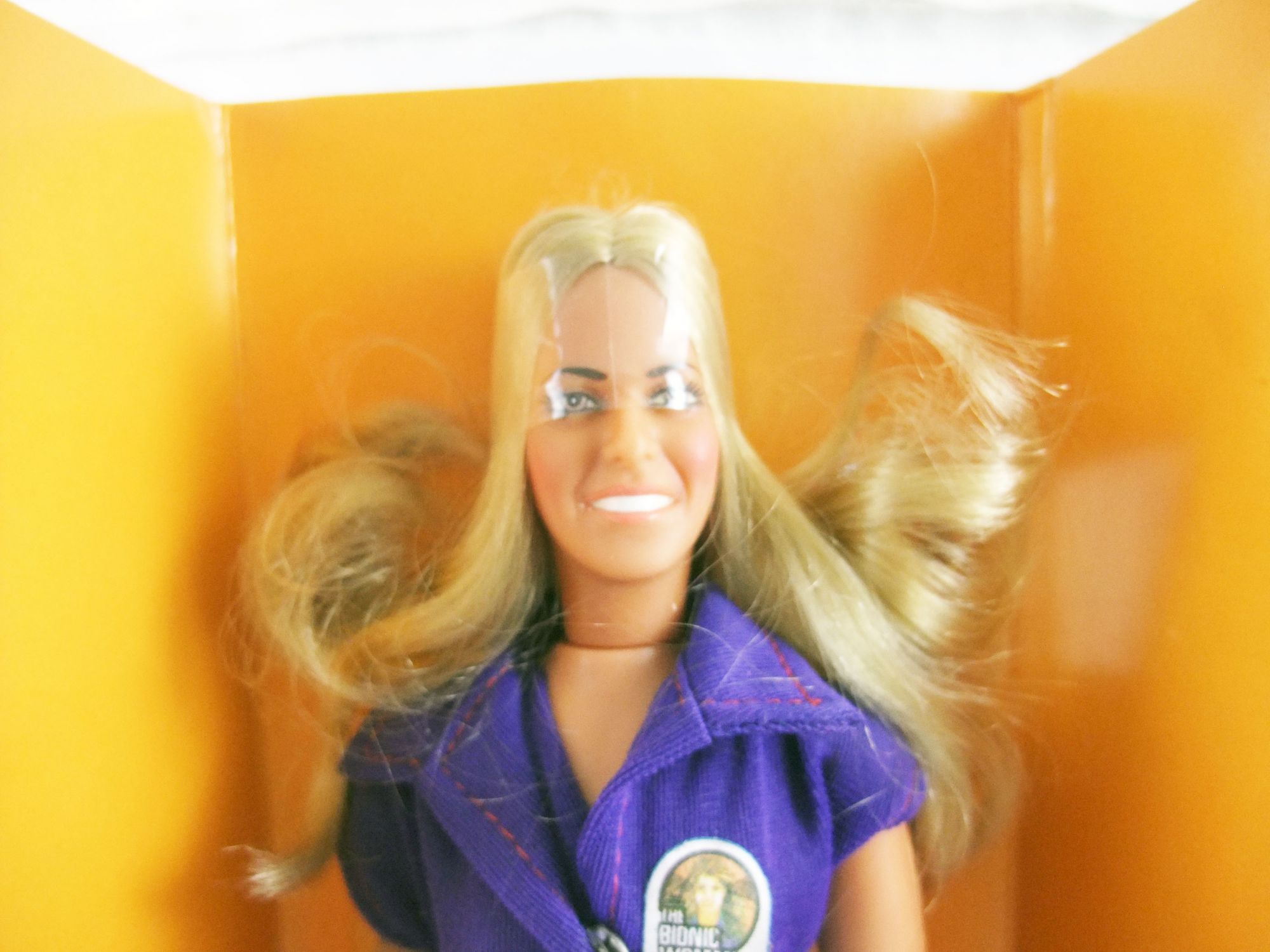 The Bionic Woman doll in box, with original clothes and mission